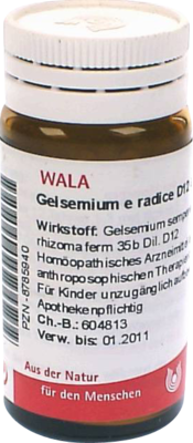 GELSEMIUM E radice D 12 Globuli 20 g