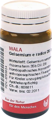 GELSEMIUM E radice D 6 Globuli 20 g