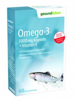 GESUND LEBEN Omega-3 1.000 mg Kapseln+Vitamin E 74,52 g