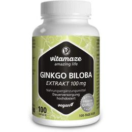 GINKGO BILOBA 100 mg hochdosiert vegan Kapseln 100 St.