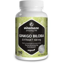 GINKGO BILOBA 100 mg hochdosiert vegan Kapseln 100 St. (41,5 g)