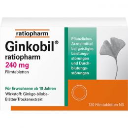 GINKOBIL-ratiopharm 240 mg Filmtabletten 120 St.