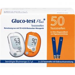 GLUCO TEST Plus Blutzuckerteststreifen 50 St.