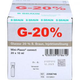 GLUCOSE 20% B.Braun Mini Plasco connect Inj.-Lsg. 200 ml