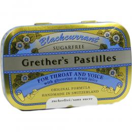 Grethers Blackcurrant Silber zuckerfreie Pastillen 60 g Pastillen