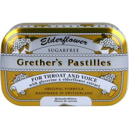 GRETHERS Elderflower zuckerfrei Pastillen 110 g