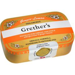 GRETHERS Ginger Lemon zuckerfrei Pastillen Dose 110 g