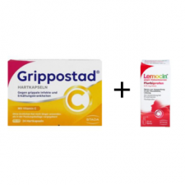 GRIPPOSTAD C Hartkapseln 24 St. + LEMOCIN Flurbiprofen 8,75mg/Dosis Spray 15 ml