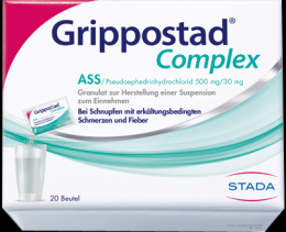 GRIPPOSTAD Complex ASS/Pseudoephedrin 500 mg/30 mg 20 St