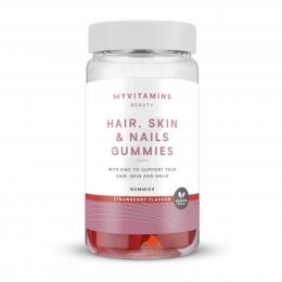 Haare, Haut und Nägel Fruchtgummis - 60 Gummies - 30Portionen - Strawberry (Vegan)