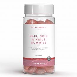 Haare, Haut und Nägel Fruchtgummis - 60 Gummies - 30Portionen - Sugar Free Strawberry