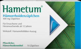 HAMETUM Hämorrhoiden Zäpfchen 10 St