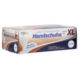 HANDSCHUHE Einmal Latex gepudert XL 100 St Handschuhe
