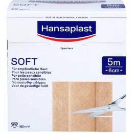 HANSAPLAST Soft Pflaster 6 cmx5 m Rolle 1 St.