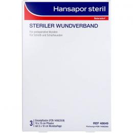 HANSAPOR steril Wundverband 10x15 cm 3 St.
