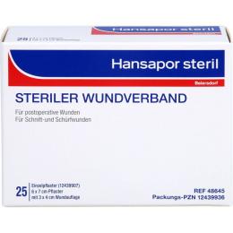 HANSAPOR steril Wundverband 6x7 cm 25 St.