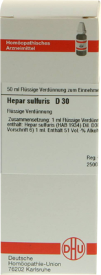 HEPAR SULFURIS D 30 Dilution 50 ml
