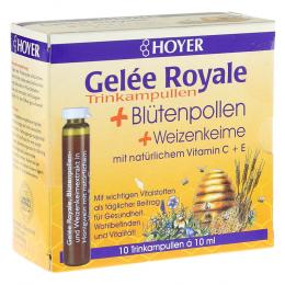 HOYER Gelee Royale+Blütenpollen+Weizenk.Trinkamp. 10 X 10 ml Trinkampullen