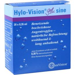 Hylo-Vision Gel sine benetzende Augentropfen 20 X 0.35 ml Einzeldosispipetten