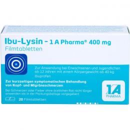 IBU-LYSIN 1A Pharma 400 mg Filmtabletten 20 St.
