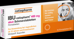 IBU-RATIOPHARM 400 mg akut Schmerztbl.Filmtabl. 10 St