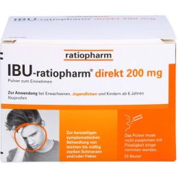 IBU-RATIOPHARM direkt 200 mg Pulver zum Einnehmen 20 St.