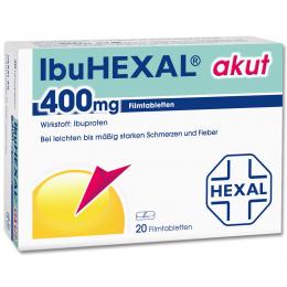 Ein aktuelles Angebot für IbuHEXAL akut 400mg Filmtabletten 20 St Filmtabletten Kopfschmerzen & Migräne - jetzt kaufen, Marke Hexal AG.