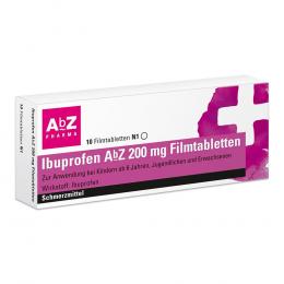 Ein aktuelles Angebot für IBUPROFEN AbZ 200 mg Filmtabletten 10 St Filmtabletten Kopfschmerzen & Migräne - jetzt kaufen, Marke AbZ-Pharma GmbH.