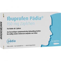 IBUPROFEN Pädia 150 mg Zäpfchen 10 St Suppositorien