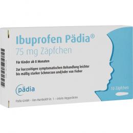 IBUPROFEN Pädia 75 mg Zäpfchen 10 St Suppositorien