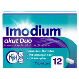 IMODIUM akut Duo 2 mg/125 mg Tabletten 12 St Tabletten