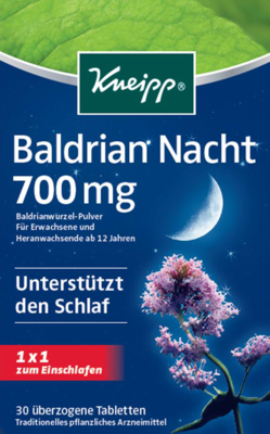 KNEIPP Baldrian Nacht 700 mg berzogene Tab. 30 St