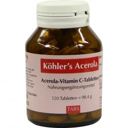 Ein aktuelles Angebot für KÖHLER''S Acerola Tabletten 120 St Tabletten Nahrungsergänzungsmittel - jetzt kaufen, Marke Köhler Pharma GmbH.