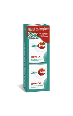 LACTOSTOP 5.500 FCC Tabletten Klickspender Dop.Pa. 2X100 St
