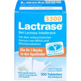 LACTRASE 3.300 FCC Tabletten i.Klicksp.Nachfüllp. 500 St. (30 g)
