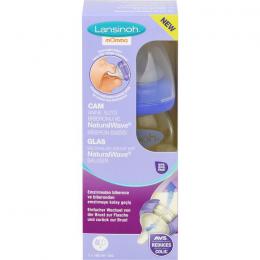 LANSINOH Weithalsflasche Glas 160 ml mit Sauger S 1 St.