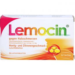 LEMOCIN gegen Halsschmerzen Honig-u.Zitroneng.Lut. 24 St.