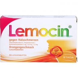 LEMOCIN gegen Halsschmerzen Orangengeschmack Lut. 24 St.