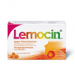 LEMOCIN gegen Halsschmerzen Orangengeschmack Lut. 24 St Lutschtabletten