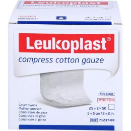 LEUKOPLAST compress Cotton Gauze 5x5cm steril 12f 50 St.