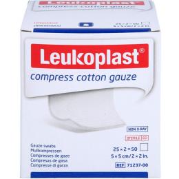 LEUKOPLAST compress Cotton Gauze 5x5cm steril 8f 50 St.