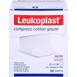 LEUKOPLAST compress Cotton Gauze 7,5x7,5cm ste.12f 50 St.