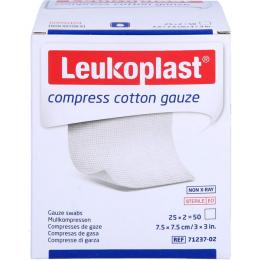 LEUKOPLAST compress Cotton Gauze 7,5x7,5cm ste.8f 50 St.