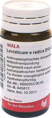 LEVISTICUM E radice D 10 Globuli 20 g