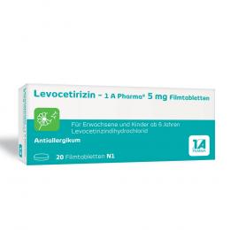 LEVOCETIRIZIN-1A Pharma 5 mg Filmtabletten 20 St Filmtabletten