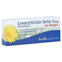 Ein aktuelles Angebot für LEVOCETIRIZIN beta 5 mg Filmtabletten 20 St Filmtabletten Allergie - jetzt kaufen, Marke betapharm Arzneimittel GmbH.