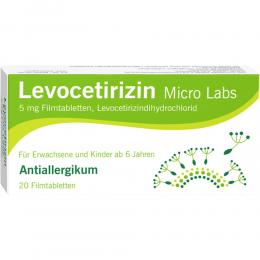 Ein aktuelles Angebot für LEVOCETIRIZIN Micro Labs 5 mg Filmtabletten 20 St Filmtabletten Allergie - jetzt kaufen, Marke Micro Labs GmbH.