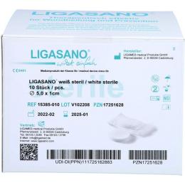 LIGASANO weiß Verband rund Drm.5 cm steril 10 St.