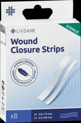LIVSANE Wound Closure Pflaster Strips 8 St