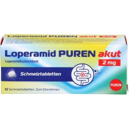 LOPERAMID PUREN akut 2 mg Schmelztabletten 12 St.